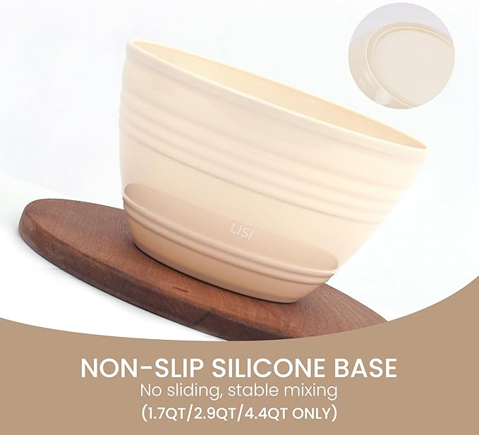 LISI 6 Pack Mixing Bowl Set with Lids, Plastic Bowls for Kitchen, Nesting Salad & Meal Prep Bowls, BPA-Free, Large Storage Bowl with Airtight Lids