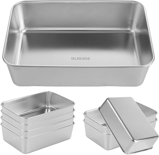 8 Pack Stainless Steel Loaf Pan 8.5 x 5.5 Inch Banana Bread Pan for Homemade Bread Loaf Pans for Baking Bread Tin Sourdough Bread Baking Pan Metal Sandwich Loaf Bread Pans for Meatloaf, Cake