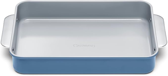 Caraway Non-Stick Ceramic 9”x13” Rectangle Pan - Naturally Slick Ceramic Coating - Non-Toxic, PTFE & PFOA Free - Perfect for Brownies, Lasagnas, and More - Slate