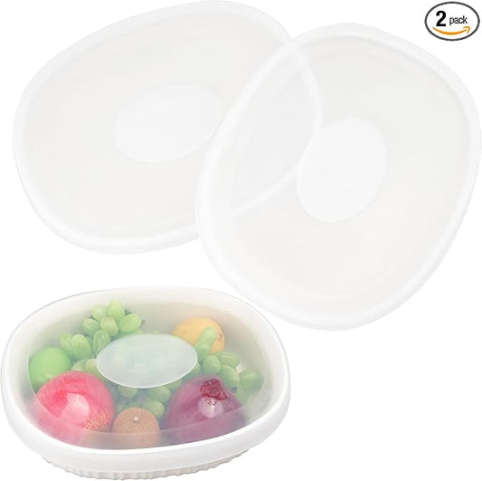 Silicone Lids for CorningWare 2-1/2-Quart Oval Casserole Dish, 2 Pack Reusable Covers for CorningWare Baking Dish (Dish not Included) Dishwasher & Microwave & Freezer Safe