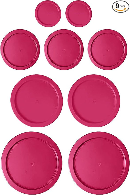 Replacement Lids for Pyrex Glass Foood Storage Containers Containers Round (2) 1-Cup (3) 2-Cup (2) 4-Cup (2) 7-Cup (Fuchsia)