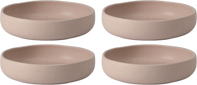 Bloomhouse Corsica Clay 4 Piece Meal, Dinner, Pasta Bowl Set - Prosecco Blush Pink