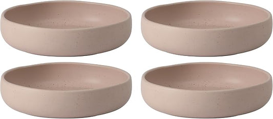 Bloomhouse Corsica Clay 4 Piece Meal, Dinner, Pasta Bowl Set - Prosecco Blush Pink