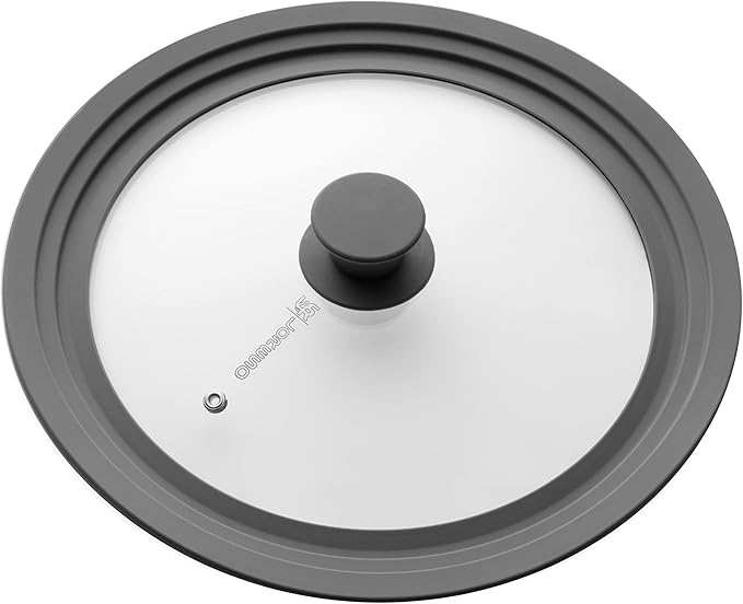 Universal Lid for Pots, Pans & Skillets Size 10", 10.5", 11" & 11.5" Cookwares -Tempered Glass with Silicon Rim-Grey