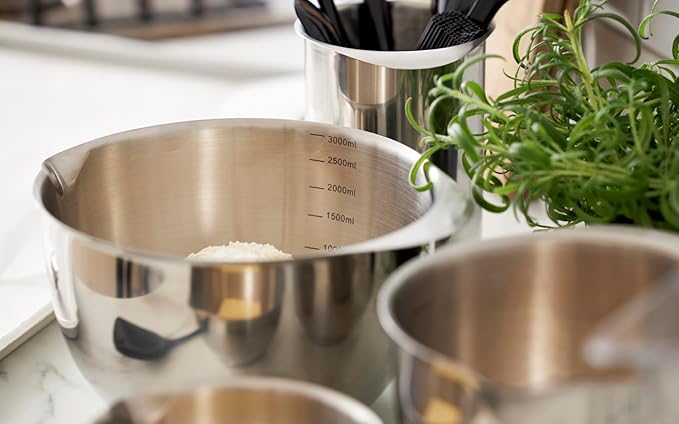Rosti Precision Craft Mixing Bowl Set 3 Liter Elevate Your Culinary Experience Stylish Nesting Bowls for Effortless Cooking and Baking