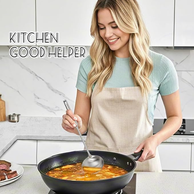 304 Stainless Steel Kitchen Utensils Set, 11PCS Metal Cooking Tools, Masher, Fork, Solid Spoon, Slotted Spoon, Spatula, Whisk, Skimmer, Slotted Spatula Tunner, Soup Ladle, Spaghetti Spoon, Large Ladle