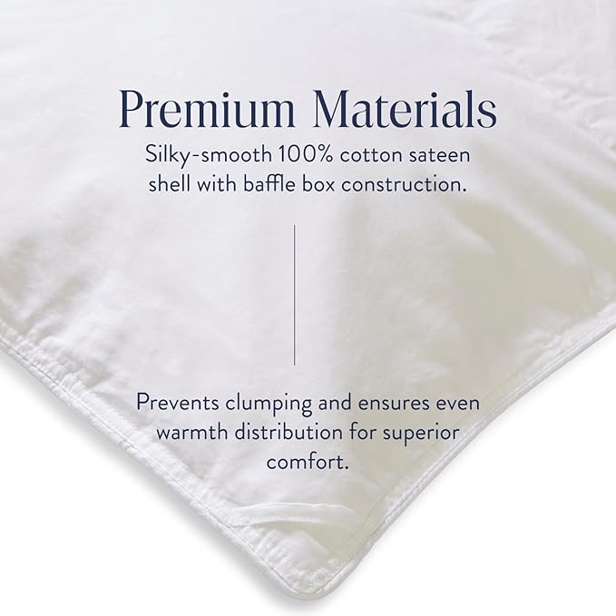 Brooklinen Ultra Warm Luxury Down Comforter, 100% Natural Canadian Duck Down Duvet Insert - 750 Fill Power, Baffle Box Construction, 100% Cotton Shell, Twin/Twin XL Size Comforter