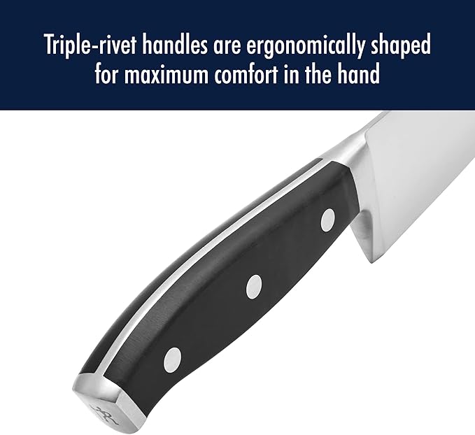 HENCKELS Forged Premio Razor-Sharp 8-Inch Chef Knife, Black, German Engineered Informed by 100+ Years of Mastery