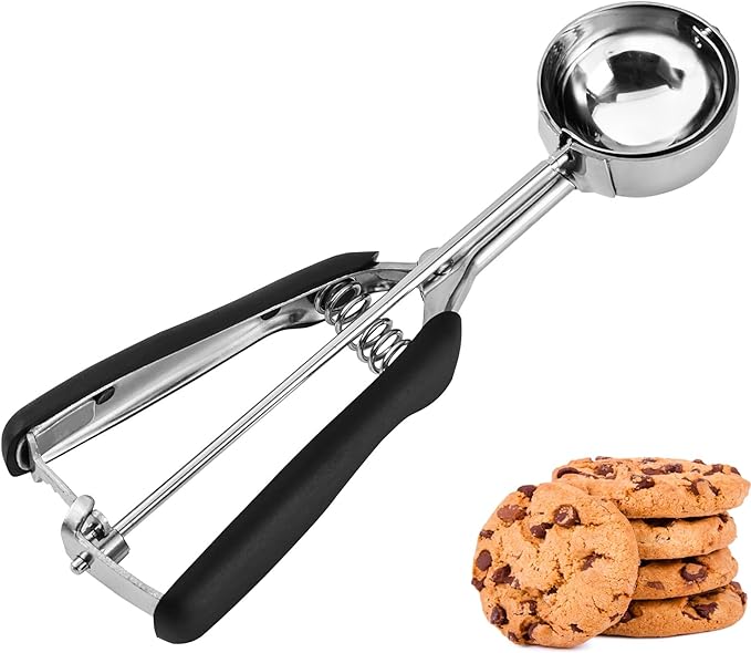 Medium Cookie Scoop, 2 Tablespoon Cookie Scoops for Baking, Cookie Dough Scoop, Spring-Loaded, Comfortable Grip, Non-Slip, For Making Cookies Muffin Cupcake Pancake Ice Cream Meatball