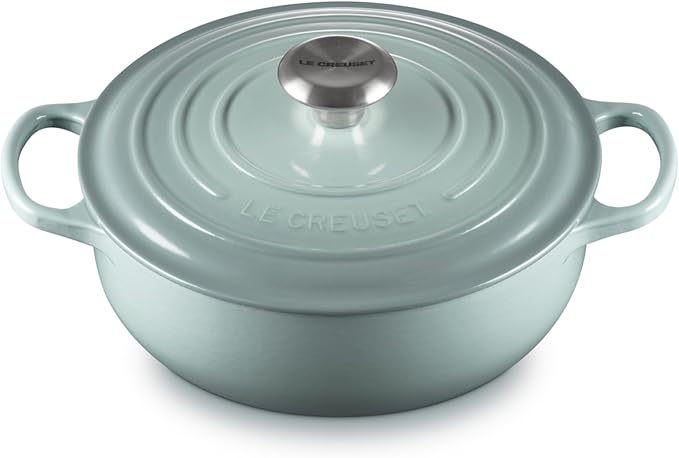 Le Creuset Enameled Cast Iron Signature Round Sauteuse, 3.5qt., Sea Salt