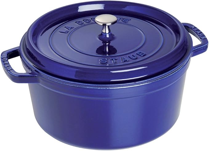 Staub Cast Iron 2.75-qt Round Cocotte - Dark Blue, Made in France