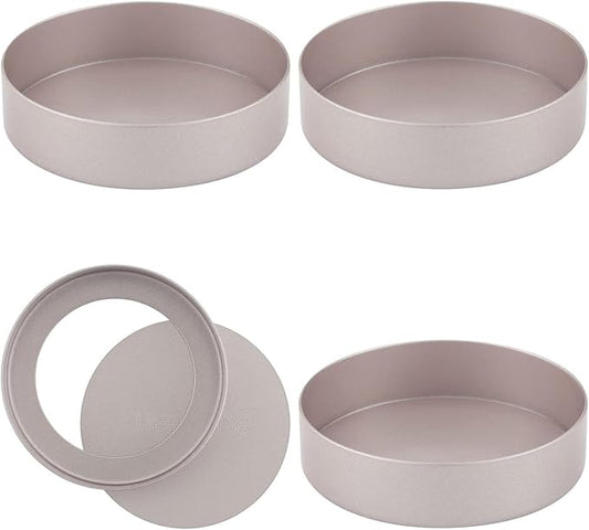 CHEFMADE 3 Inches Round Cake Pan with Removable Bottom, Nonstick Round Baking Pan Set of 4