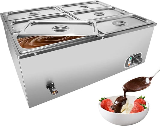 ALDKitchen Bain Marie Food Warmer | Electric Steam Buffet Warmer | 110V (6 tanks)