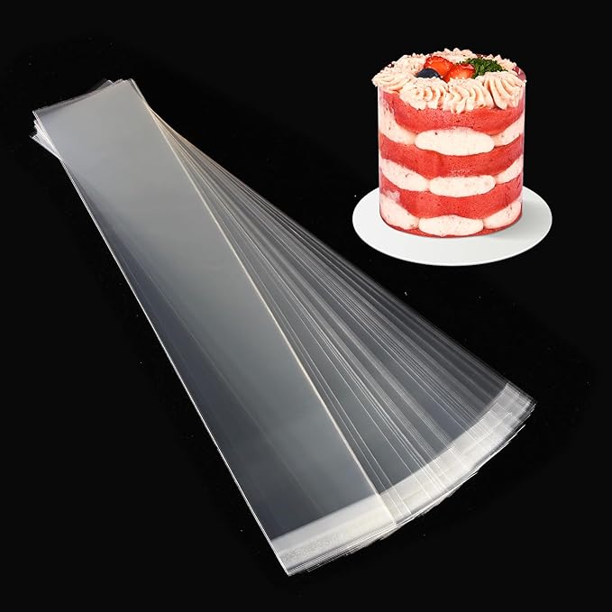 Cake Collar, Transparent Cake Rolls, Clear Cake Strips, DIY Acetate Sheet, Surrounding Edge for Baking Decorate, Chocolate Mousse Cake Elegant Cake Wrapping 100pcs 2.6"x 13.4"