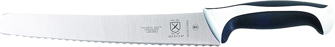 Mercer Culinary - M23210WBH Mercer Culinary Millennia 10-Inch Wide Wavy Edge Bread Knife, White