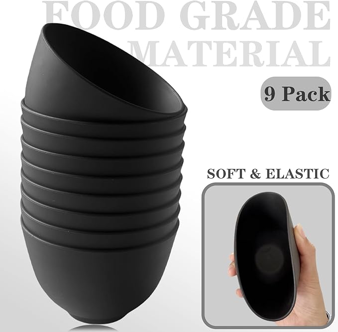 12Pcs Silicone Facial Mask Bowl DIY Face Mask Mixing Bowl for Home Salon Spa Face Skin Applicator Bowl with Stir Sticks, Black