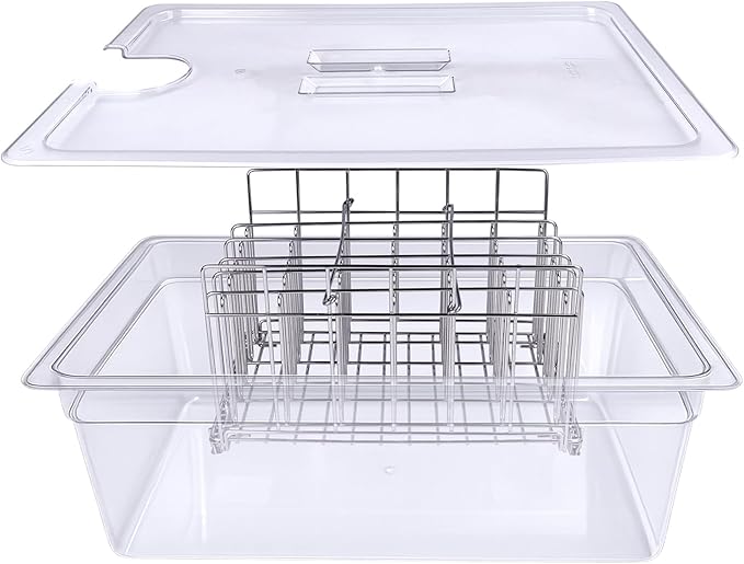 26 QT Sous Vide Container with Lid,Sous Vide Cookers Compatible with Anova, Joule, Nano, Wancle,Perfect for Chicken, Beef,Parties and Professionals (26 qt containers with lids and racks)