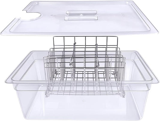 26 QT Sous Vide Container with Lid,Sous Vide Cookers Compatible with Anova, Joule, Nano, Wancle,Perfect for Chicken, Beef,Parties and Professionals (26 qt containers with lids and racks)
