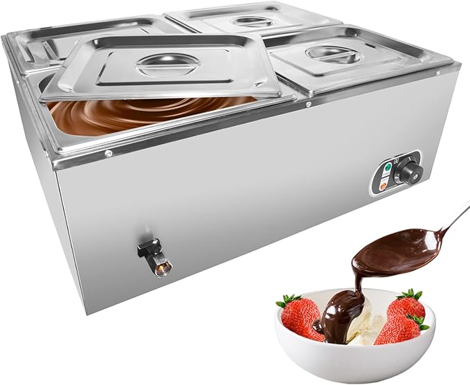 ALDKitchen Bain Marie Food Warmer | Electric Steam Buffet Warmer | 110V (4 tanks)