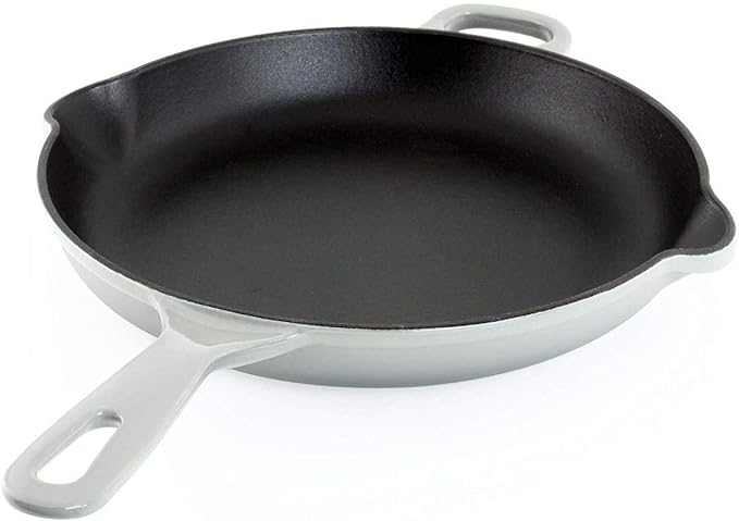 Chantal Enameled Cast Iron Cookware, 3 pc Set, Fade Grey