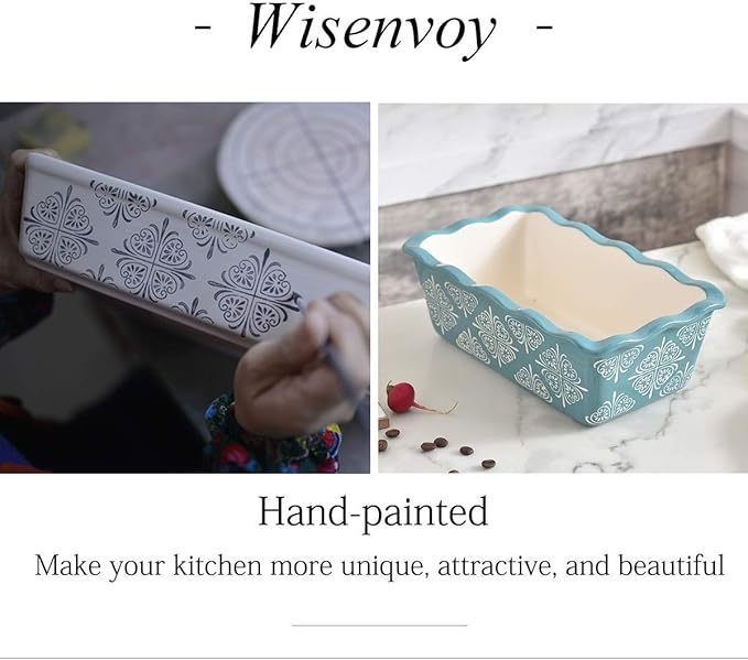 Wisenvoy Ceramic Loaf Pans for Baking Bread and Meatloaf