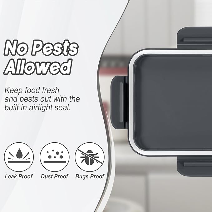 Cat Dog Food Storage Container,Pet food Container with Locking Lids Food Storage bin PBA-Free,For Pet food,Rice,cereals Storag (Dark Gray + Dark Green (5L-2Pack))