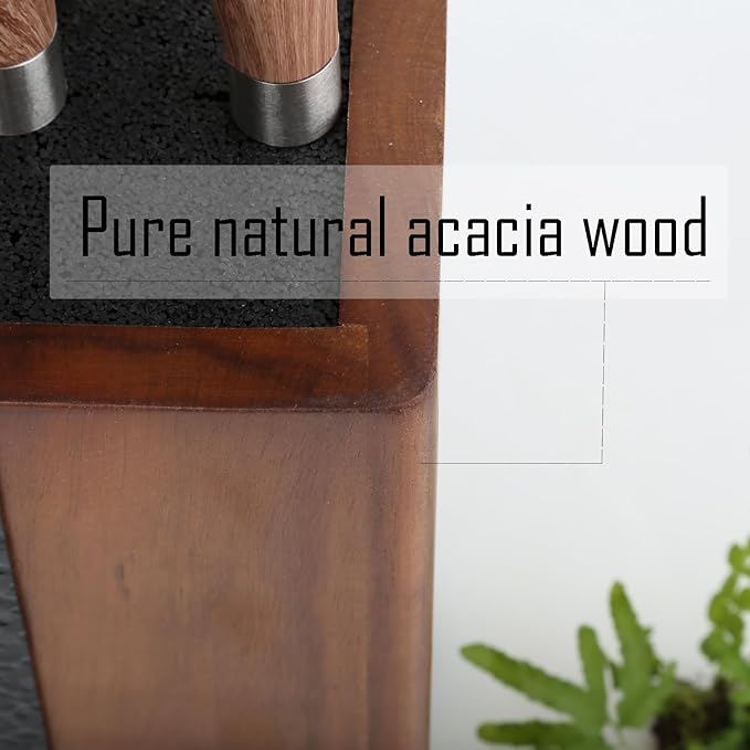 Resafy Magnetic Knife Wooden Block 360 Rotatable Knife Holder Rack Magnetic Stands with Strong Enhanced Magnets Kinves Strip