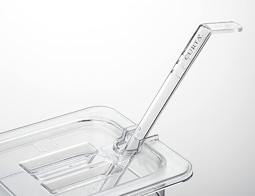 CURTA 6 Pack Food Pan Lids, 1/9 Size Polycarbonate Notched Cover with Handle, Plastic Clear