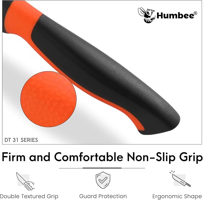 6-Inch Offset Serrated Bread Knife, Premium High Carbon Stainless Steel Blade Knife for Bread with Ergonomic Handle, NSF Certified, DT-31 Series, Orange