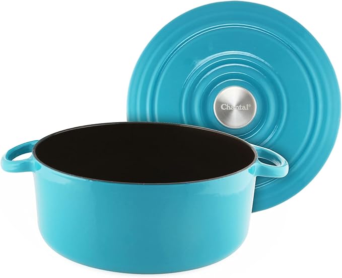 Chantal Enameled Cast Iron Cookware, 4 pc Set, Sea Blue