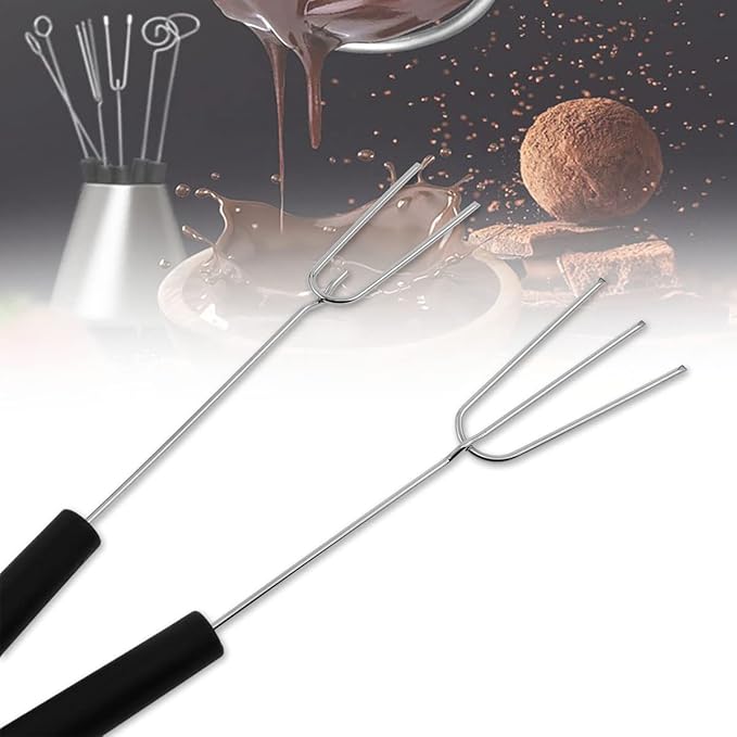 AYLIFU 6-piece Packs Stainless Steel Candy Dipping Tool Chocolate Dipping Fork Spoon Set Baking Supplies DIY Baking Decoration Tool set