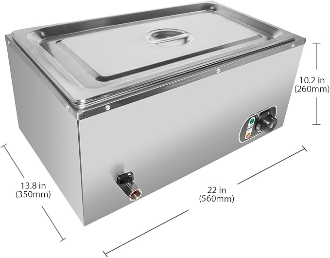 ALDKitchen Bain Marie Food Warmer | Electric Steam Buffet Warmer | 110V (1 tank)