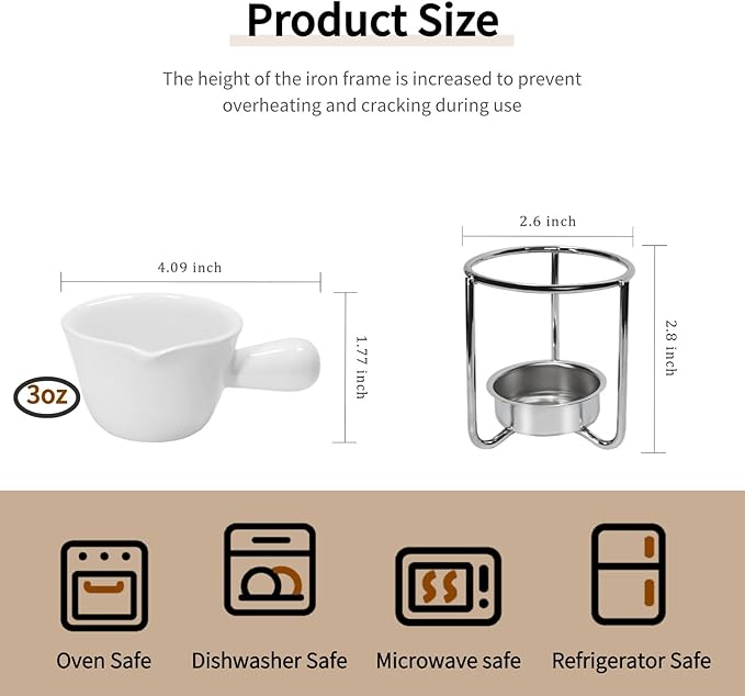 Reasim Butter Warmer for Seafood Set of 4,Lobster Butter Warmer Crab Butter Warmer Set with 20 Pcs Tealight Candles,Ceramic Drawn Butter Melter for Chocolate Cheese,Fondue Seafood Boil Party supplie