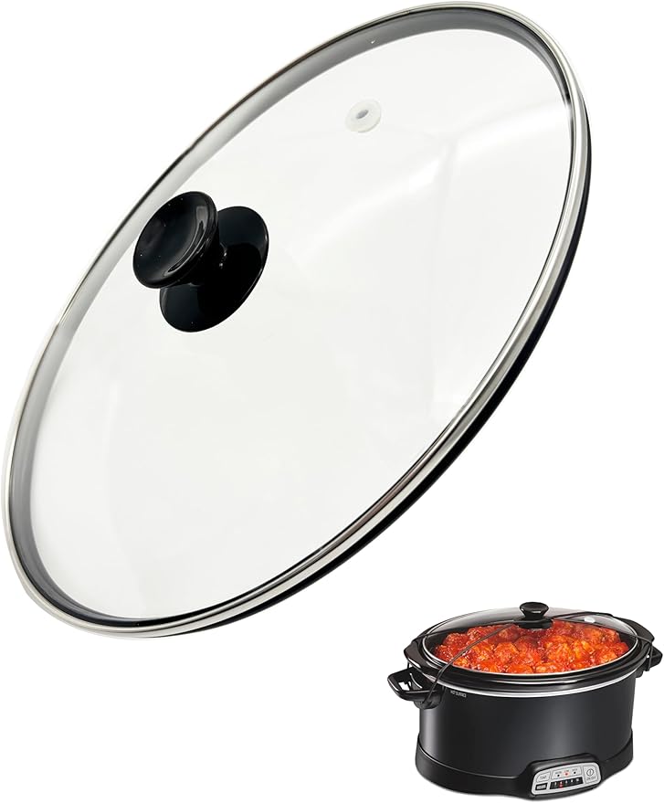 Oval Slow Cooker Lid with Sealing Ring Compatible for Hamilton Beach 7Qt Slow Cooker 33474,33176,33172