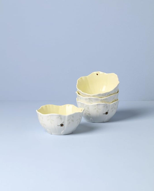 Lenox 897771 Butterfly Meadow Floral Dessert Bowls, Yellow, Set of 4