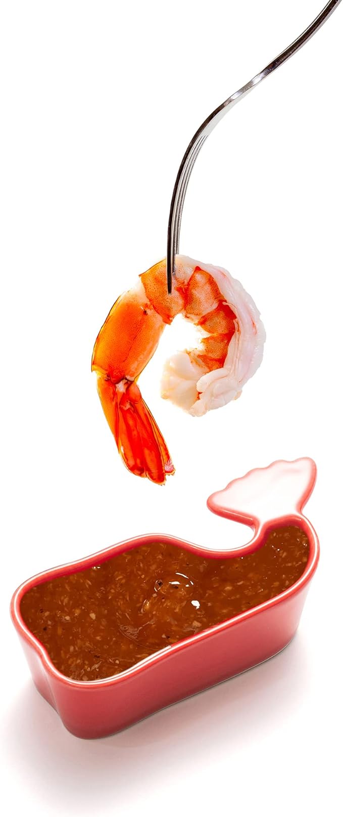 Ceramic Whale Condiment Cup, Red, Set of 2