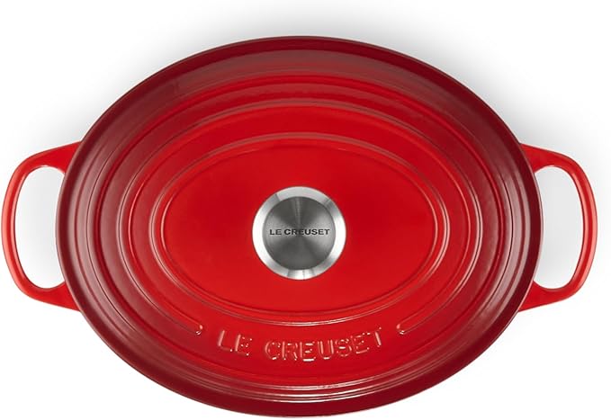 Le Creuset Enameled Cast Iron Signature Oval Dutch Oven, 2.75 qt., Cerise