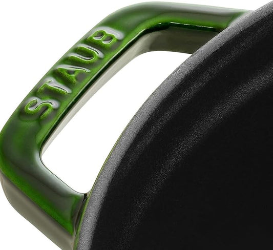STAUB 1003969 Cast Iron Roaster/Cocotte, Round, 22 cm, 2.6 L, Basil/Green