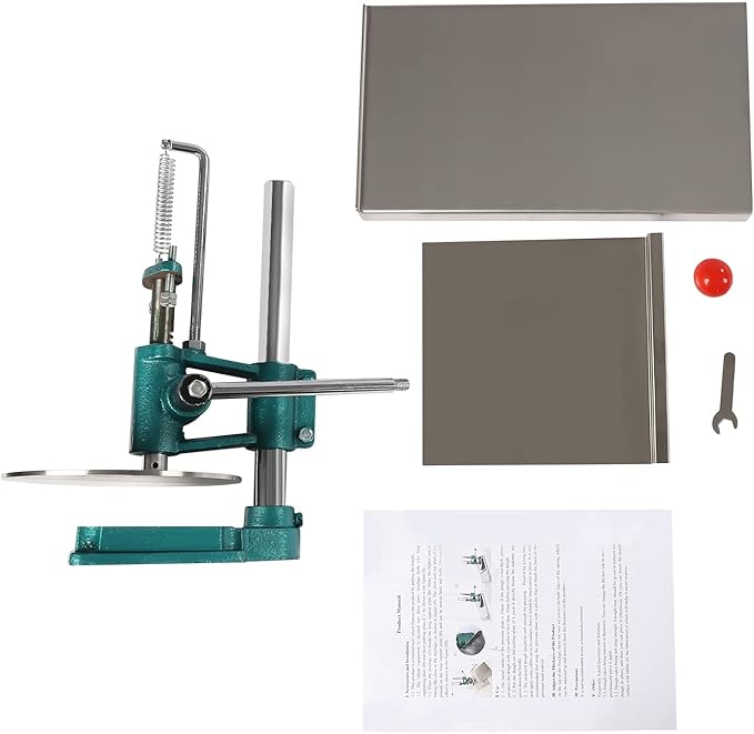 Pizza Dough Press Machine, 7.9" Manual Pastry Press Machine Household Pizza Dough Stainless Steel Maker w/Dual 0.2in Thick Plates for Making Hand Pies Meatloaf Pizza Crusts Soft Rolls Puff Pastry