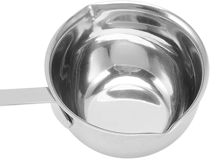 Butter Warmer, Butter warmer Pot Food Grade Stainless Steel Mini Butter Warmer Milk Warmer Coffee Pot Stovetop Chocolate Melting Pan with 2 Pour Spouts Sauce Pan for Stove Top Coffee Tea Soup(150ML)