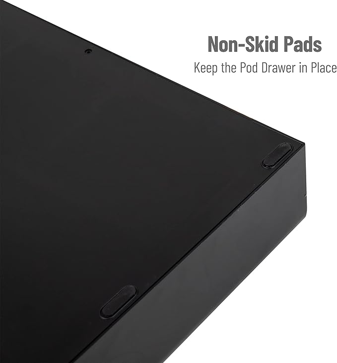 Mind Reader Single Serve Coffee Pod Drawer, 36 Pod Capacity, Countertop Organizer, Breakroom, 12.75"L x 13"W x 3"H, Black