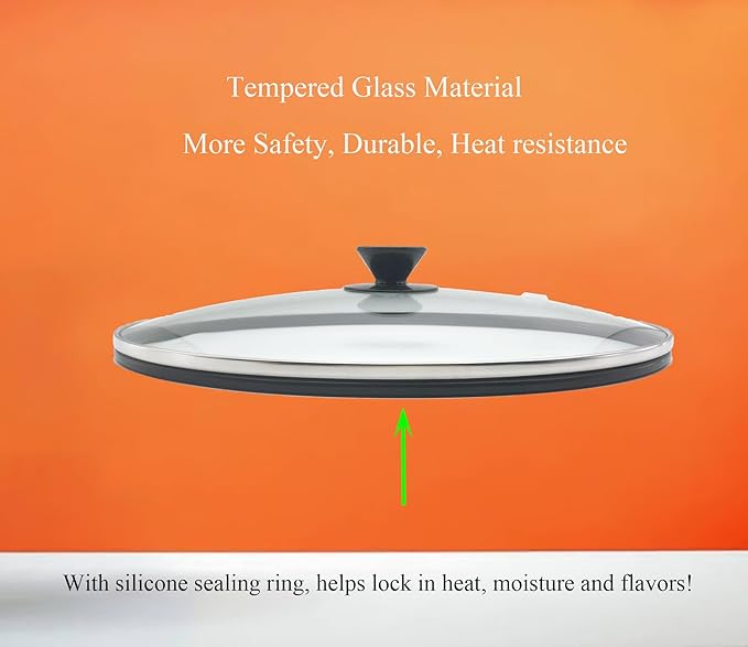 Oval Slow Cooker Lid with Sealing Ring Compatible for Hamilton Beach 7Qt Slow Cooker 33474,33176,33172