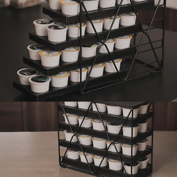 4 Tier Coffee Pod Holder for KCup Organizer Save Space Countertop Kitchen(40 Pods )