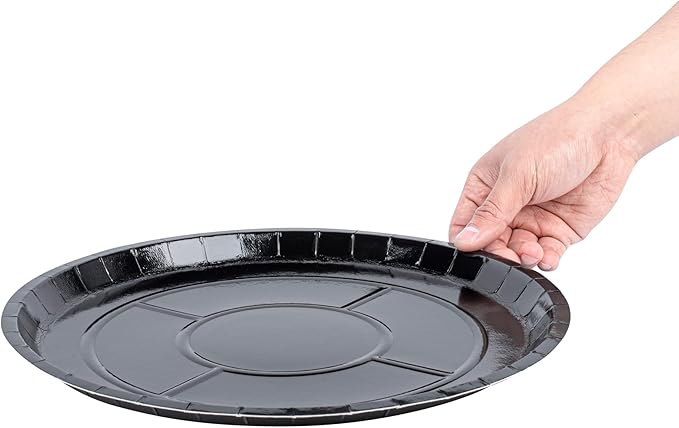 Restaurantware-Eco Pie 12 Inch Paper Pizza Trays, 25 Round Pizza Pans - Oven-Ready, Microwavable, Black Paper Pan For Individual Personal Pizzas, For Baking, Cooking, Bread, Meat, Or Pies