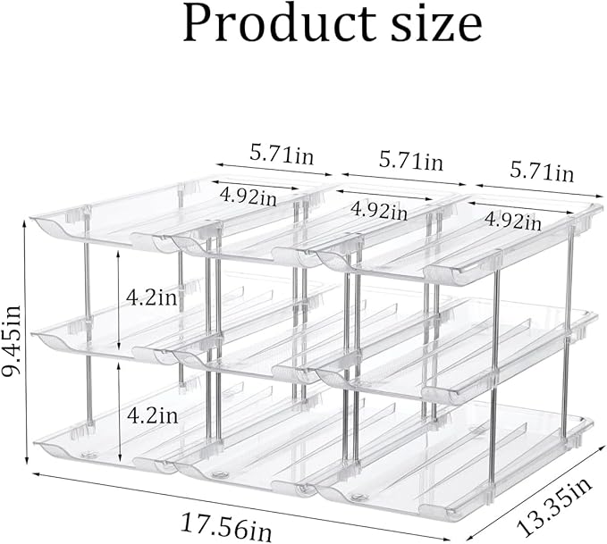 Can Organizer for Pantry, Canned Goods Organization System Can Dispenser 3 Tier Food Can Holders 36 Cans Food Holders for Fridge Cabinet Pantry Countertop (3 * 3)