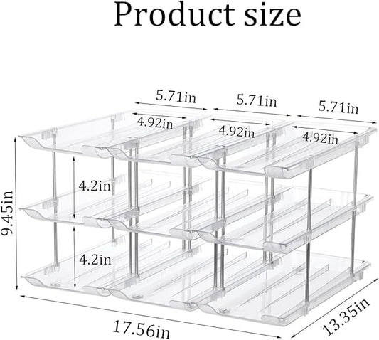 Can Organizer for Pantry, Canned Goods Organization System Can Dispenser 3 Tier Food Can Holders 36 Cans Food Holders for Fridge Cabinet Pantry Countertop (3 * 3)
