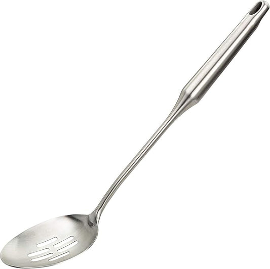 Stainless Steel Slotted Cooking Spoon, Large Metal Chef Strainer Utensil For Cooking, Serving, And Mixing, The #1 Dishwasher Safe Kitchen Tool, 15" Long Spoon With Holes