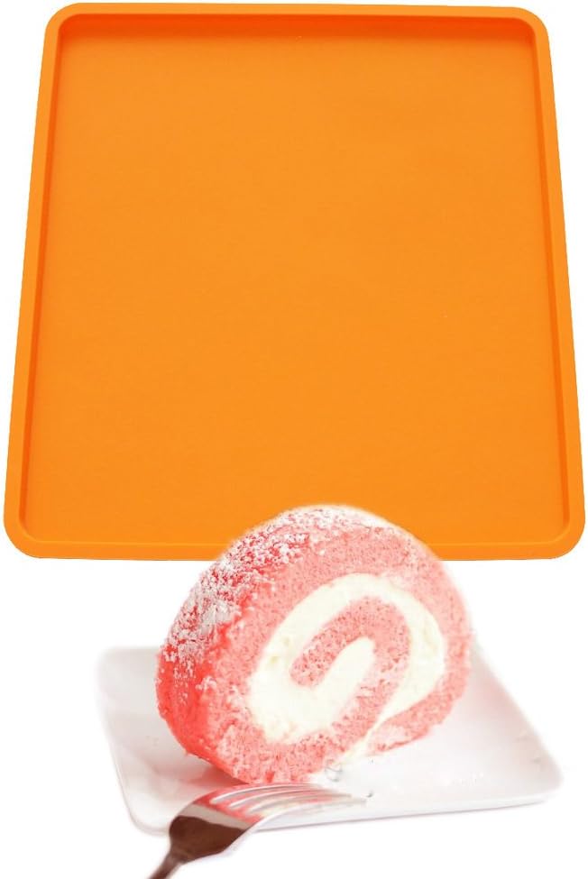 X-Haibei Swiss Roll Cake Mat Flexible Baking Tray Silicone Cookies Mold L10 W11inch H 0.78inch