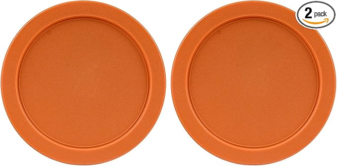 Replacement Lids for Pyrex 6 & 7-Cup Glass Food Storage Container Bowls, 7.5-Inch Plastic Round Lids Covers fits Pyrex 7402-PC, Airtight & Leakproof (2-Pack, Orange)