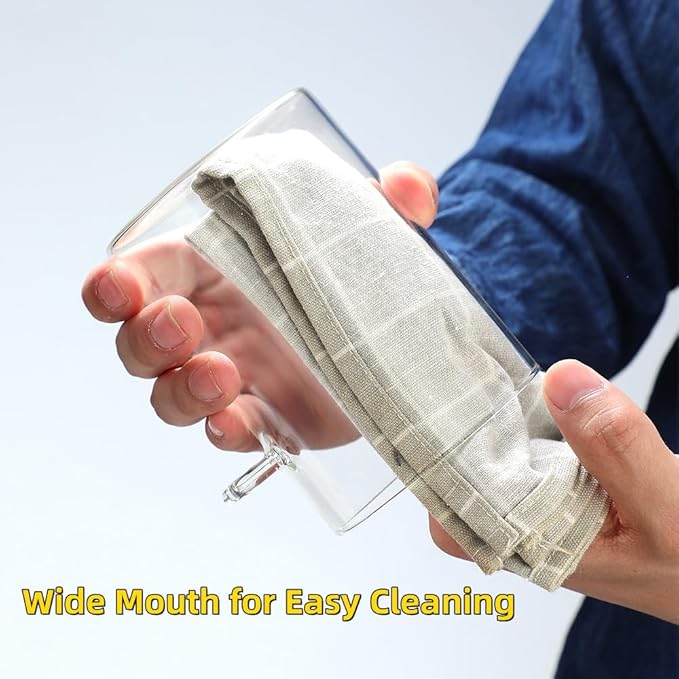 6 Pack Glass Jars with Bamboo Lids and Spoons for Loose Leaf Tea Storage, 17 OZ Glass Overnight Oat Container with Lid and Scoop, Glass Canister Set as Tea Container for Loose Leaf Tea Holder